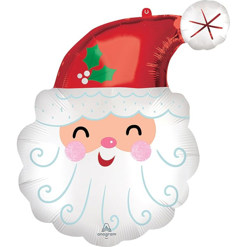 Amscan 4334275 Super formos Kalėdų Senelio balionas, įvairiaspalvis, vieno dydžio