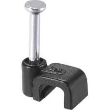 sourcing map Nagel-Kabel-Clips, 5 mm, für Zuhause, Büro, Kabelmanagement, Schwarz, 100 Stück