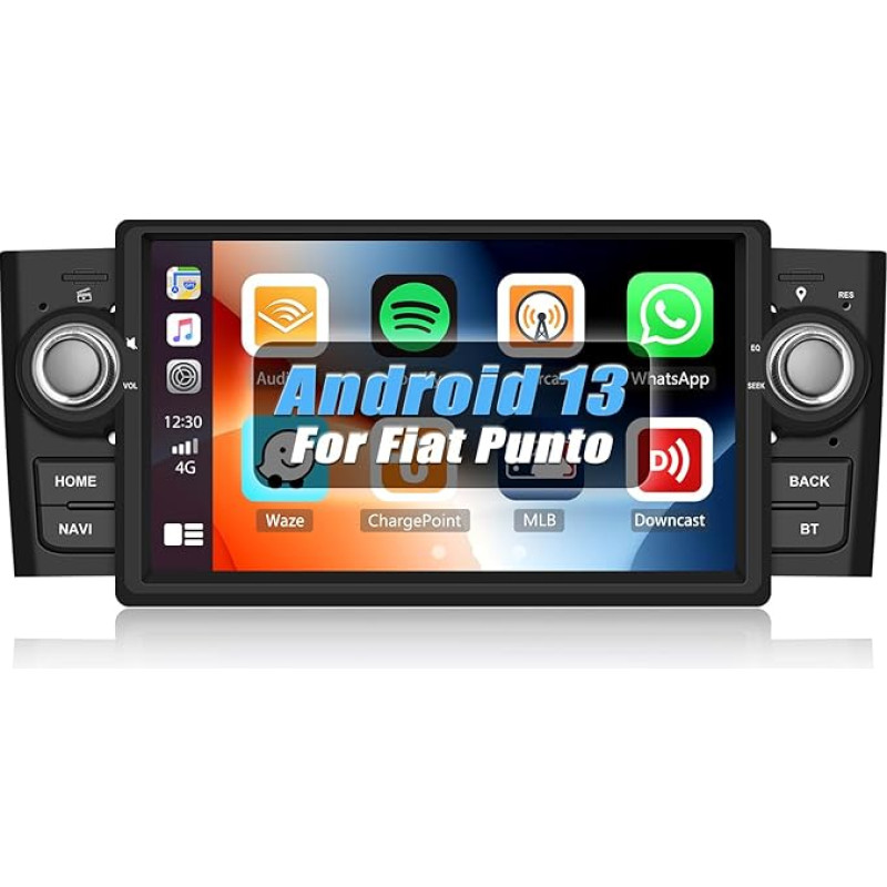 [1+32G] SIXWIN Android 13 automobilinis radijas Fiat Punto (2005-2009)/Linea (2007-2011) su Wireless CarPlay Android Car Mirrorlink, 7 colių ekranas su HiFi navigacija Bluetooth RDS WiFi