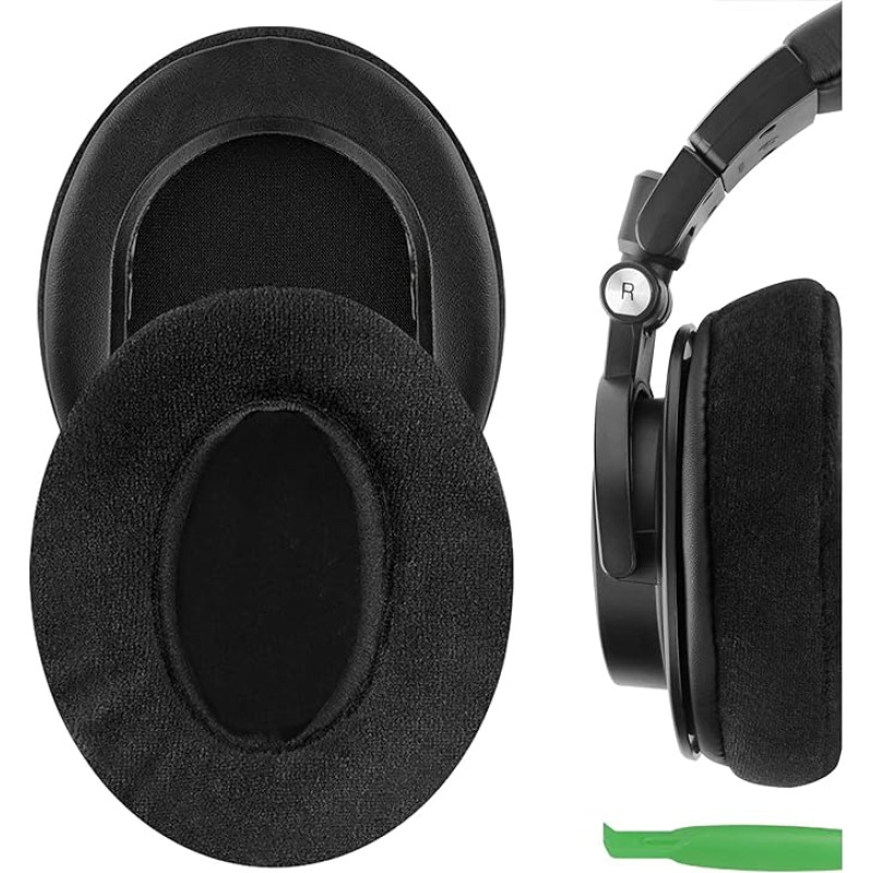 Geekria, Ersatz-Ohrpolster mit Memory Foam und schwarzem Samt für Audio-Technica ATH-M50X, ATH-M10, ATH-M20X, ATH-M30X, ATH-M40X, ATH-ANC9