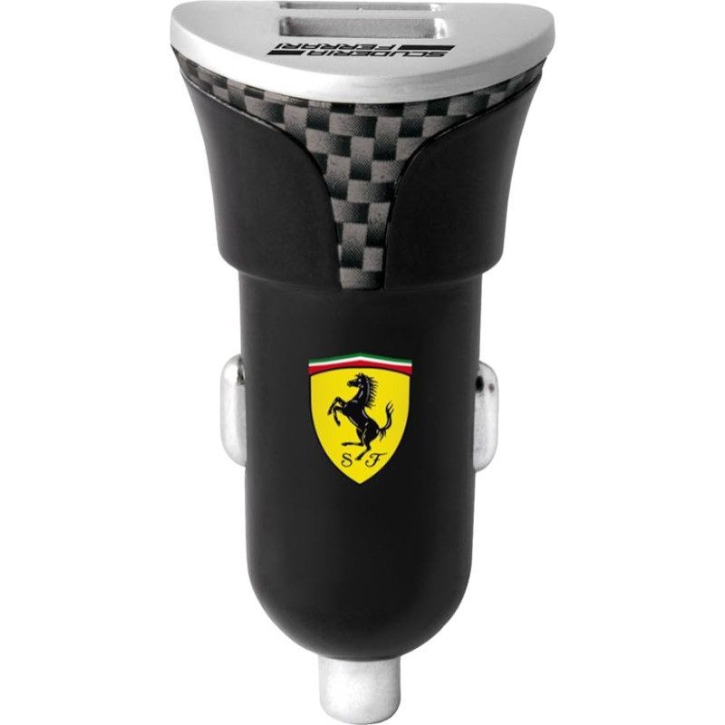 Ferrari Auto-Ladegerät mit 2-in-1 Sync und Aufladen Datenkabel Micro USB inkl. Lightning-Adapter schwarz