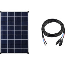 enjoy solar Poly 100 W 12 V polikristalinė saulės baterija Saulės baterija Fotovoltinis modulis idealiai tinka nameliams ant ratų, sodo nameliams, valtims ir 4 mm² profesionalus jungiamasis kabelis Saulės modulis su saulės įkrovikliu
