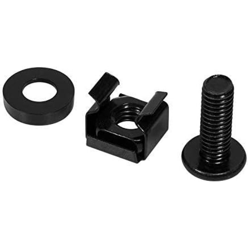 odedo 50x Screws M6 Mounting Kit Black Rack Screws Mounting Kit Cage Nut 10 Inch and 19 Inch Rack Cabinets