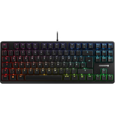 CHERRY G80-3000N TKL RGB vokiško išdėstymo QWERTZ laidinė klaviatūra Mechaninė žaidimų klaviatūra Cherry MX Silent Red Switches Black TKL 44 x 14 x 3,5 cm