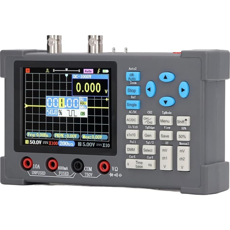 3 in 1 oscilografo multimetras, skaitmeninis ekranas oscilografo multimetras signalų generatorius 120M 250MSa/s 3.2