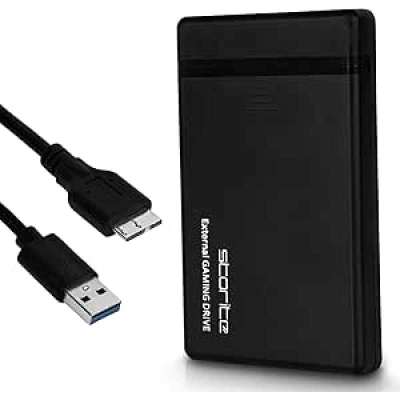 Storite 320GB External Gaming Drive, 2.5 Inch Hard Drive, Portable External 3.0 USB Hard Drive, Storage and Backup, Game Drive for Xbox PS4 PS3 PC Games Android (Black)