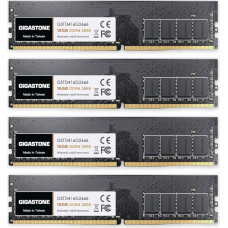 DDR4 OPERATYVIOJI ATMINTIS: GIGASTONE 64GB rinkinys (4x16GB) DDR4 2666MHz (2400MHz arba 2133MHz) PC4-21300(PC4-19200/17000) CL19 1.2V UDIMM 288Pin Non-ECC Unbuffered PC Desktop High Upgrade atnaujinimas atnaujinimas