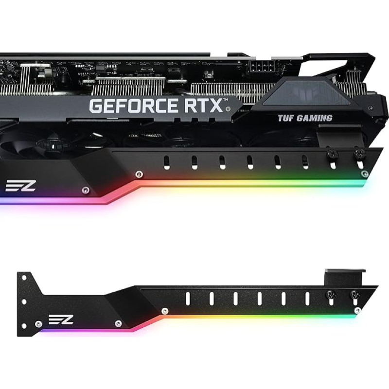 EZDIY-FAB RX6700 GPU vaizdo plokštės laikiklis su 5 V 3 kontaktų ARGB LED grafikos kortelės laikikliu, juodas