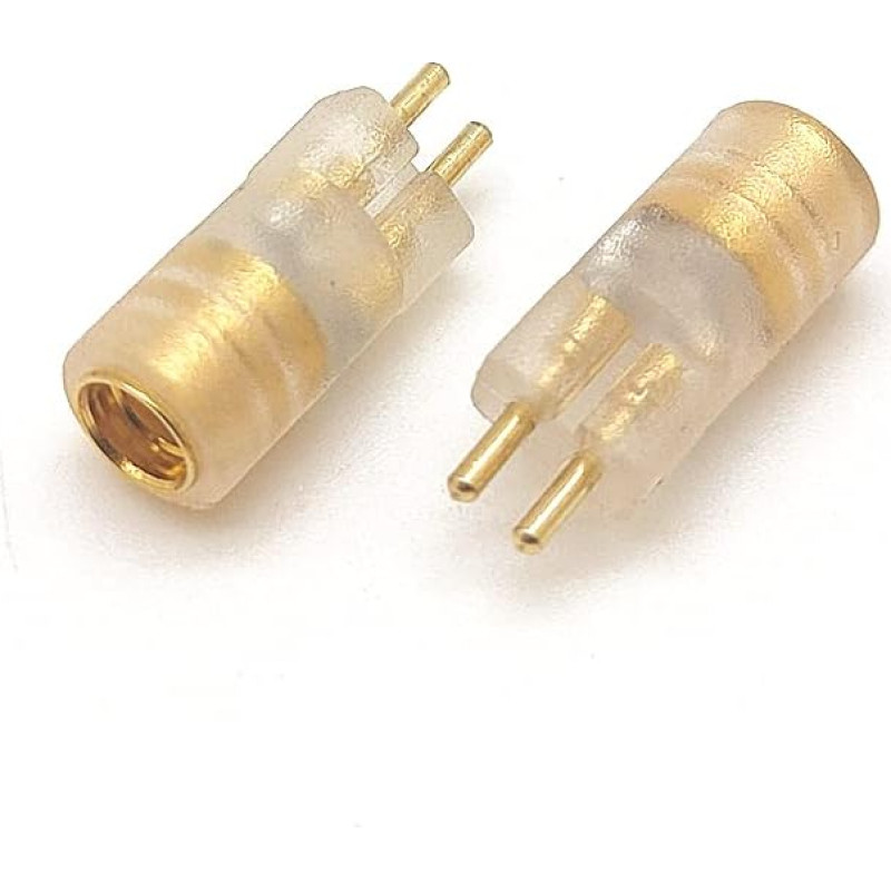 1 Pair DIY MMCX to 0.78mm 2-Pin Adapter Conversion Headphone Jack 0.78mm to MMCX Earphones Audio Interface Replacement Transfer Connector (Transparent Straight)