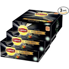 Lipton Tea, Black Tea, Earl Grey, Rich in Taste and Aroma, Rainforest Alliance Certified, Plant-Based Tea Bags, Pack of 3, 300 Tea Bags