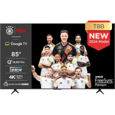 TCL 85T8B 85 Inch QLED Pro 144Hz Onkyo Gaming TV, 4K UHD, HDR Pro, Google TV (Dolby Vision IQ & Atmos, Motion Clarity, Hands-Free Voice Control, Compatible with Google Assistant & Alexa)