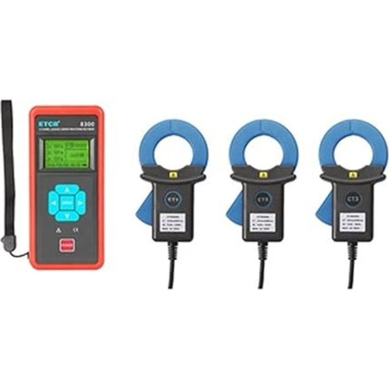 Zangenstrommesser, ETCR8300-040A 0 MA-500A Dreikanal klemmte Leckstromrekorder zur Überwachung intermittierender Leckfehler,Elektrowerkzeuge und -tester