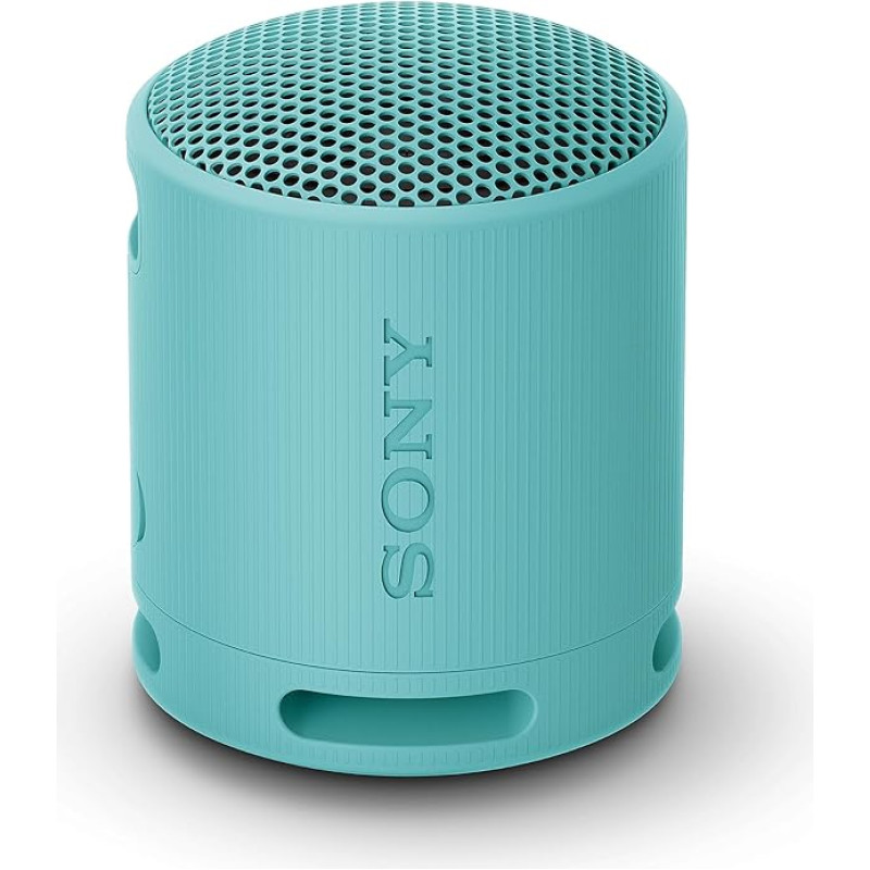 Sony SRS-XB100 Wireless Bluetooth Speaker, Portable, Lightweight, Compact, Outdoor, Travel Speaker, Durable, IP67 Waterproof and Dustproof, 16 Hour Battery, Carry Strap, Hands-Free Calling, Blue