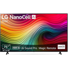 LG 75NANO81T6A TV 75 Inch (190 cm) NanoCell TV (α5 Gen7 4K AI Processor, webOS 24, HDR10, up to 60Hz) [Model Year 2024]