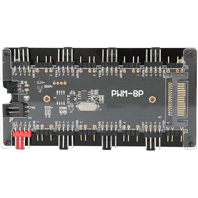 Korpuso ventiliatoriaus smūgis, 3 kontaktų PWM + 4 kontaktų ARGB 2 in 1 ventiliatoriaus koncentratorius su nuotolinio valdymo pulteliu, skirtas kompiuterio ventiliatoriui, SATA koncentratoriui, maitinimo šaltiniui, kompiuterio LED šviesos aušintuvui