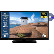 TELEFUNKEN XH24SN550MVD 24 Inch TV/Smart TV (HD Ready, HDR, Triple Tuner, 12 Volt, DVD Player) - 6 Months HD+ Included [2023], Black