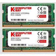 Komputerbay 8GB (2x 4GB) DDR3 SODIMM (204 kontaktų) 1333Mhz PC3-10600 (9-9-9-25) atmintis nešiojamiesiems kompiuteriams 