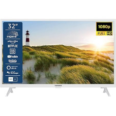 TELEFUNKEN XF32SN550S-W 32 Inch TV/Smart TV (Full HD, HDR, Triple Tuner) - Includes 6 Months HD+ [2023], White