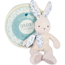 Doudou et Compagnie - Pantin Rabbit - Ekologiškas žaislas - Baltas - 25 cm - Ekologiškas žaislas Botanic - DC3971