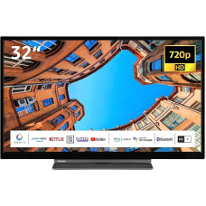 Toshiba 32WK3C63DAW 32 Inch TV/Smart TV (HD Ready, HDR, Alexa Built-In, Triple Tuner, Bluetooth) - Includes 6 Months HD+ [2023], Black