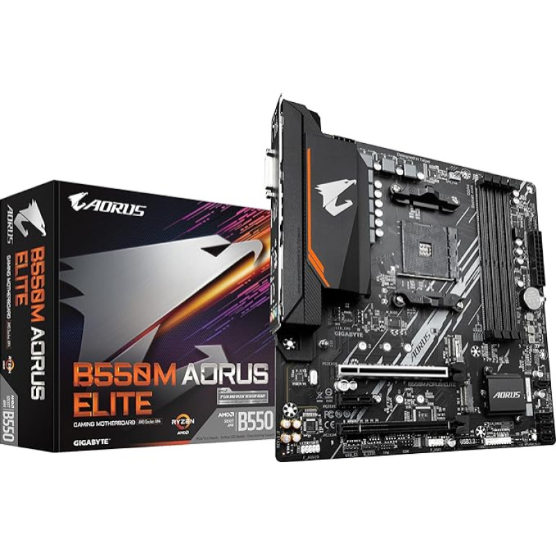 GIGABYTE B550M AORUS Elite mATX pagrindinė plokštė AMD AM4 procesoriams