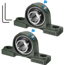 UCP206 30mm Bore Self Aligning Solid Cast Iron Base Mounted Chrome Steel Bearing 2 Pack