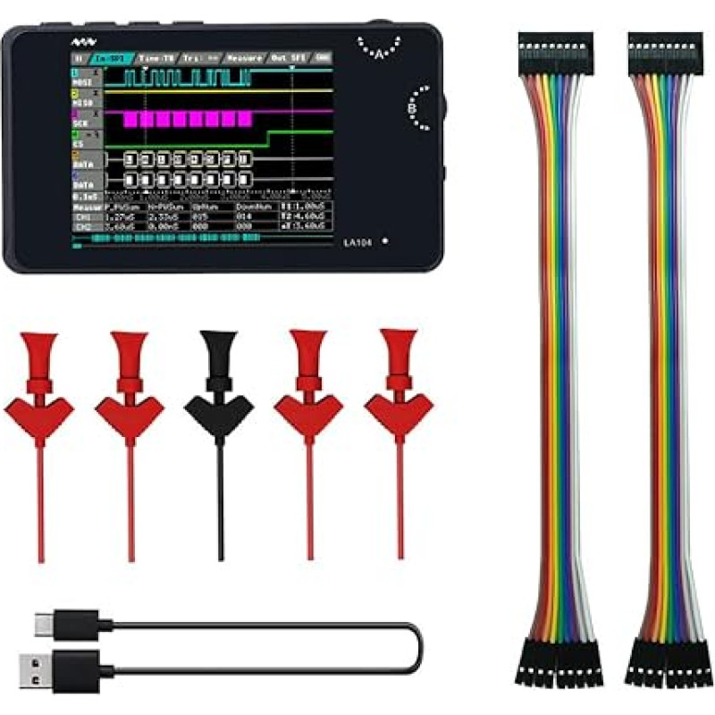 Logic Analyzer LA104 Portable with 4 Channel 100 Mb/s Data Acquisition Rate for Working on Test Stands or Outdoors