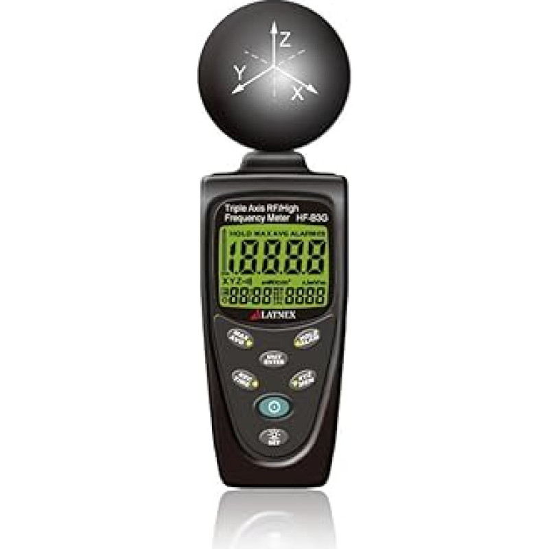 LATNEX® HF-B3G 3 Axis HF RF Meter Analyzer and Detector 50MHz - 3.5GHz Measuring EMF Radiation From Cell Phones Smart Meters Cell Towers WiFi