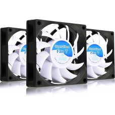 AAB Cooling Super Silent Fan 7 - Silent and Efficient 70mm Fan with 4 Anti-vibration Pads - Value Pack 3 Pieces | 12V Fan | Case Fan | Computer Fan | PC Fan