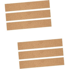 Lurrose Pack of 6 Self-Adhesive Cork Strips Cork Notice Board Strips Bulletin Board Strips Frameless Cork Strips Notice Boards for Office Cork Wall Strips Cork Memo Board Strips