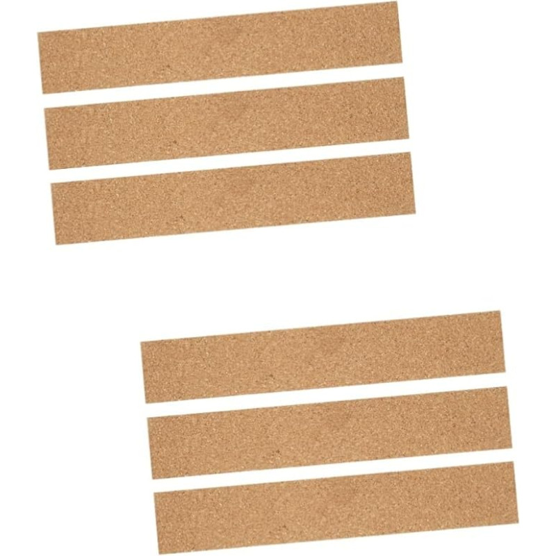 Lurrose Pack of 6 Self-Adhesive Cork Strips Cork Notice Board Strips Bulletin Board Strips Frameless Cork Strips Notice Boards for Office Cork Wall Strips Cork Memo Board Strips