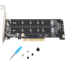 PCIE adapterio kortelė Dual M.2 NVMe SSD to PCIE X8 M Key Hard Drive Converter Reader Expansion Card (ph45)