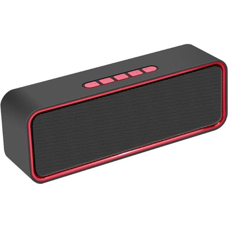 Kolaura Bluetooth Speaker, Portable Wireless Bluetooth 5.0 Speaker with 3D Stereo HiFi Bass, 1500 mAh Battery, 12 Hours Playtime (Red)