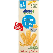 Alete bewusst Children's Biscuit, from the 8th Month, Butter Biscuit Made of Wheat for Children, Handy Packed Biscuits as a Small Snack, Perfect for on the Go and in Between, 1 x 180 g