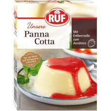 RUF Panna Cotta with Strawberry Sauce, No Cooking, the Italian Classic Made Quick