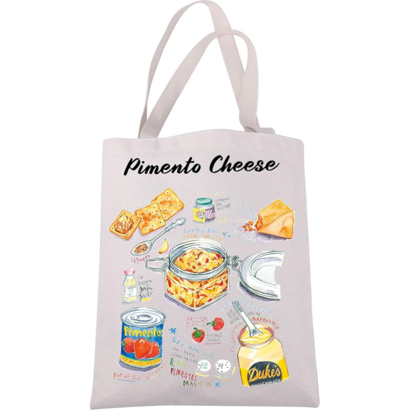 Pimento Cheese Recipe Tote Bag for Southern Kitchen Lovers, Spicy Food Gift, Snack, Shoulder Bag, Foodie Themed Gift