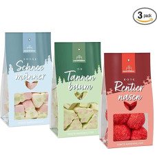 Set of 3 Marshmallow Mix Christmas | Delicious Marshmallows for Christmas | Gift for Christmas Time | Practical Set of 3 Marshmallows for Gift