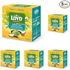 LOYD® Green Tea Matcha Pineapple Coconut - 1 Box - 20 Tea Bags 34 g - Taste Of The World Green Tea Pineapple Coconut - Green Tea High Quality Blend of Tea Types - Cay Vegan Gluten Free