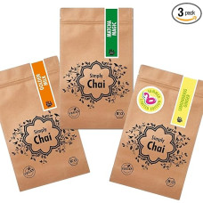 Simply Chai Organic Matcha Magic, Golden Milk, Ginger Lemongrass, Pack of 3, Each 250 g