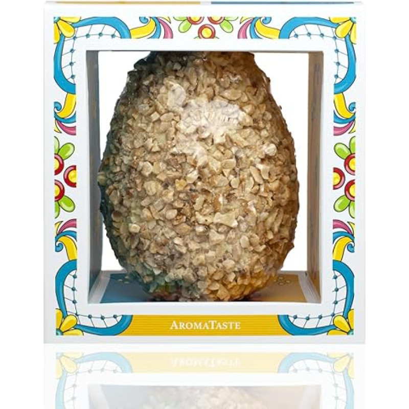 Rankų darbo velykinis kiaušinis Baltasis šokoladas su lazdyno riešutais Tonda Giffoni Dovanų dėžutė be glitimo 300 g