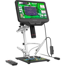 Andonstar AD409 Pro HDMI Digital Microscope with Endoscope, 10.1 Inch LCD Screen Soldering Microscope, 300X USB Electronic Microscope Camera for PCB Soldering, Coin Collection, Supports Windows PC