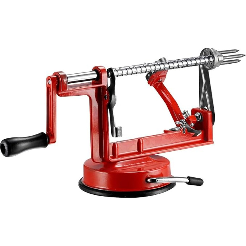 qobobo® 3 in 1 - obuolių nuluptuvas ir nulupimo mašina obuolių pjaustytuvas Raudona