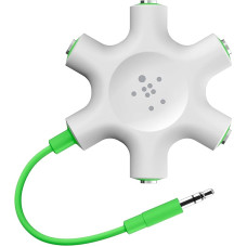 Belkin MixIt Colour Range Rockstar Multi 5-Way Splitter for Headphone - White