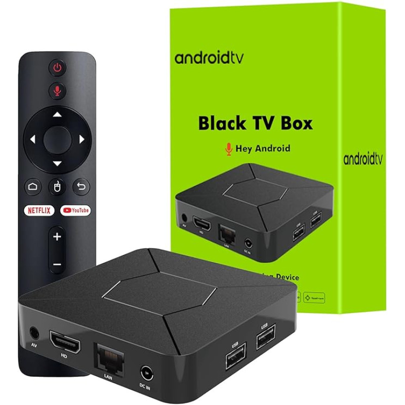 BOXPUT Q5 TV Box, Android 10.0 System, Allwinner H313 Chip, BT5.2 Dual WiFi 2.4G/5G, 4-Core 4K Decoding TV Box, 2GB RAM, 8GB ROM and 100M LAN Enternet Smart Android Box with Voice BT Remote Control