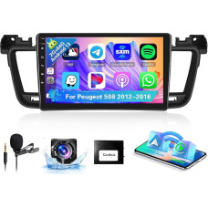 [8 branduolių 2G + 64G] Hikity Car Radio Sat Nav Peugeot 508 2012-2016 Android 13 jutiklinis ekranas su FM RDS 32EQ 59UI Wireless Carplay Android automobilis 9 colių ekranas GPS WiFi Bluetooth MIC atbulinės eigos kamera