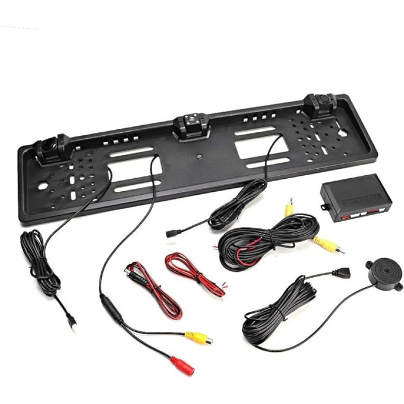License Plate Frame European License Plate Frame with 12LED Camera Reverse Indicator Parking Sensor