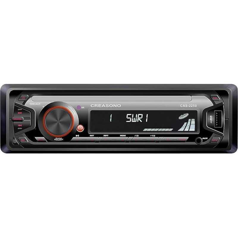 Creasono MP3 RDS Car Radio CAS 2250 with USB Port and SD Slot 4 x 45 W
