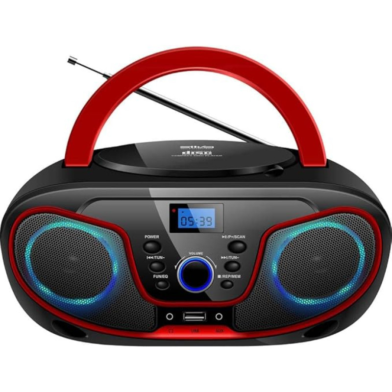 Silva Schneider MPC 19.4 USB CD radijas FM AUX, CD, USB Juoda,Raudona, 1901851