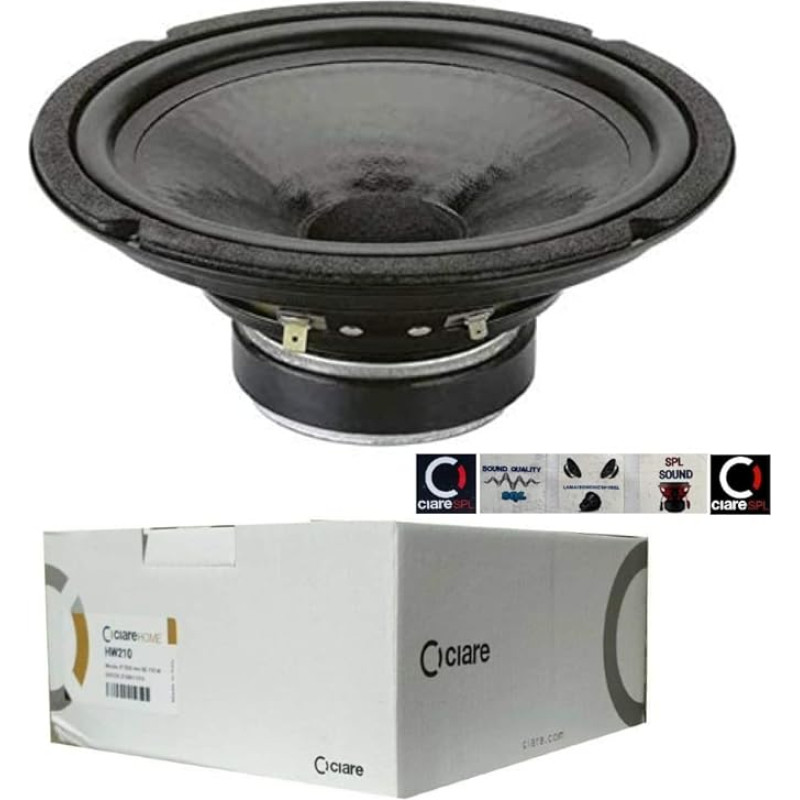 1 Woofer Ciare HW210 HW 210 Loudspeaker 20.00 cm 200 mm 8 Inch Diameter 75 Watt RMS and 150 Watt Max Impedance 8 Ohm for Home Party Rubber Suspension 1 Piece