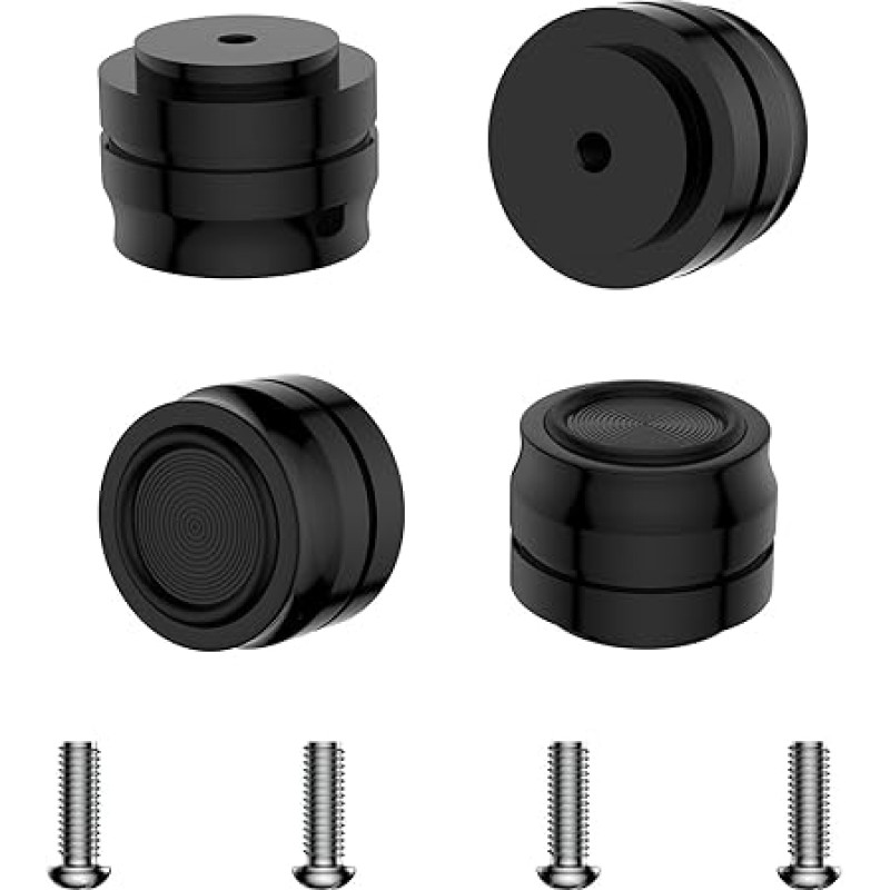 Brollitest HiFi Speaker Feet, 33 x 22 mm Absorber Feet, Black, Pack of 4 Device Feet, HiFi, for Subwoofer Turntable Amplifier CD Player Etc